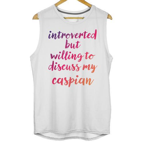 Introverted Willing To Discuss Caspian Introvert Unisex Tank Top - Raresse