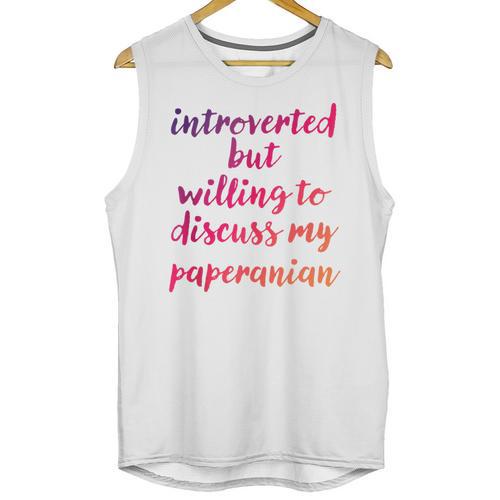 Introverted Willing To Discuss Paperanian Introvert Unisex Tank Top - Raresse