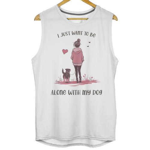 I Just Want To Be Alone With My Dog For Introvert Dog Mom Unisex Tank Top - Raresse