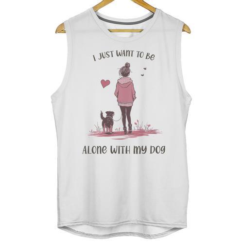 I Just Want To Be Alone With My Dog For Introvert Dog Mom Unisex Tank Top - Raresse