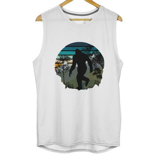 Just Me And My Yeti Retro Sunset Mountain Hiking Introvert Unisex Tank Top - Raresse