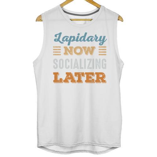 Lapidary Now Minimal Socializing Introvert Vintage Unisex Tank Top - Raresse