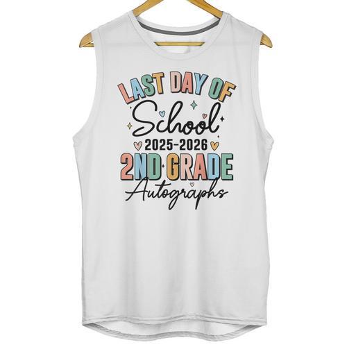 Last Day Of School Autograph 2nd Grade Graduation Boys Girls Unisex Tank Top - Best Gift Smart