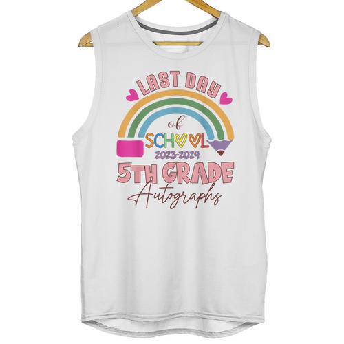 Last Day Of School Autograph 5th Grade Graduation Boys Girls Unisex Tank Top - Best Gift Smart