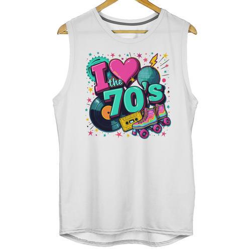 I Love The 70s Retro Cassette Roller Vinyl Disco Nostalgia Unisex Tank Top - Figerry