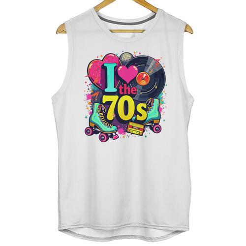 I Love The 70s Vintage Cassette Roller Vinyl Nostalgia 70s Premium Tri-Blend Unisex Tank Top - Figerry