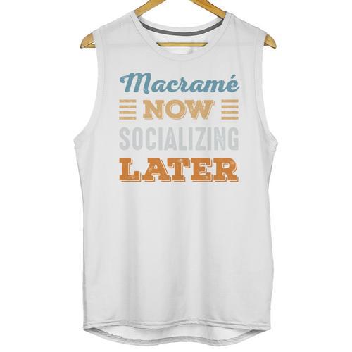 Macramé Now Minimal Socializing Introvert Vintage Unisex Tank Top - Raresse