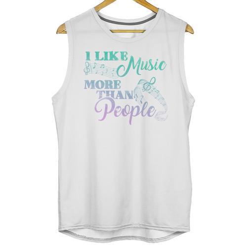 I Like Music More Than People Introvert Music Lover INTP Pun Unisex Tank Top - Raresse