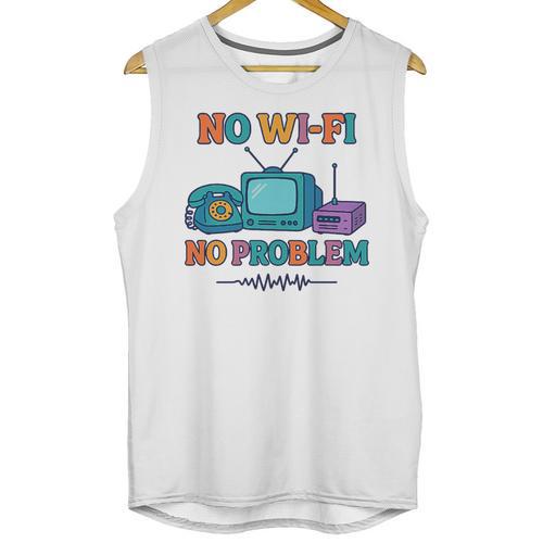 No Wi-Fi No Problem – Retro Dial Up Tech Nostalgia Premium Tri-Blend Unisex Tank Top - Figerry