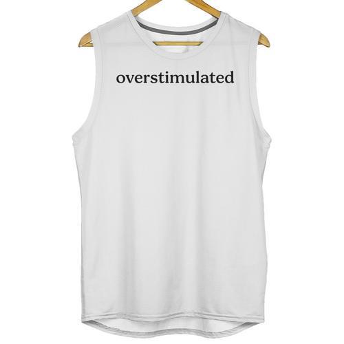 Overstimulated Introvert Social Anxiety Humor Slogan Premium Tri-Blend Unisex Tank Top - Raresse