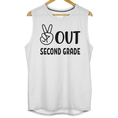Peace Out Second Grade Last Day Of School Graduation Kids Unisex Tank Top - Best Gift Smart