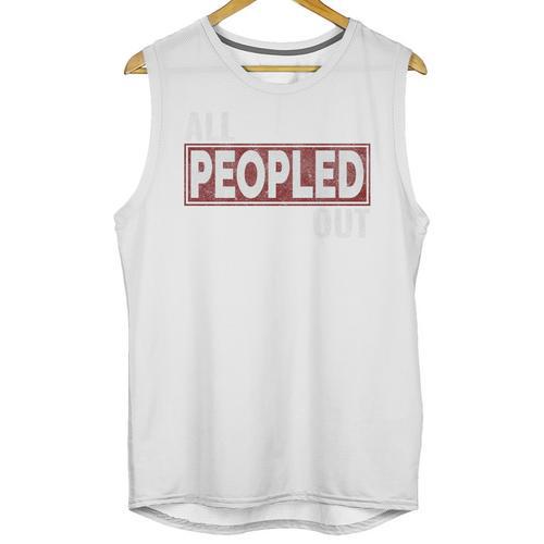 All Peopled Out Introvert Joke Sarcastic Quote Premium Tri-Blend Unisex Tank Top - Raresse