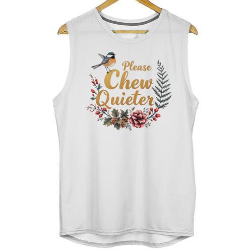 Please Chew Quieter Sarcastic Introvert Humor Unisex Tank Top - Raresse