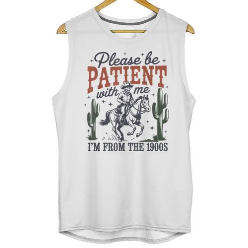 Please Be Patient I'm From The 1900s Cowboy Skeleton Unisex Tank Top - Figerry