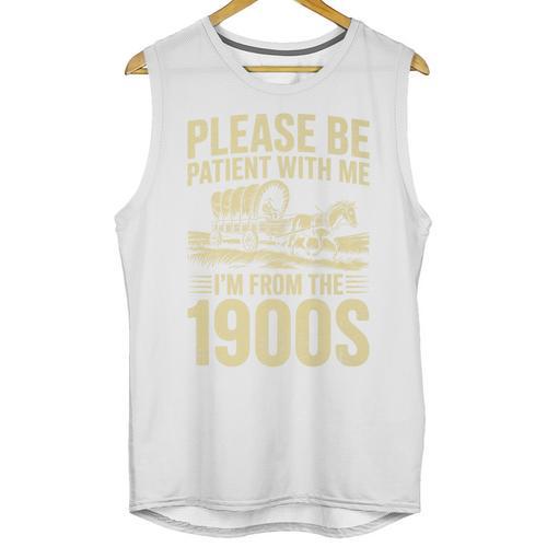 Please Be Patient I'm From The 1900s Over The Hill Premium Unisex Tank Top - Figerry