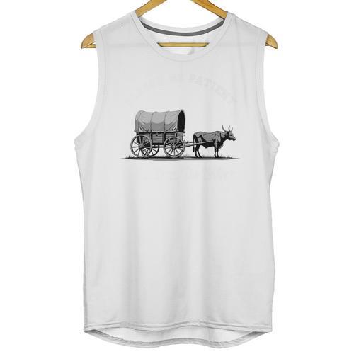 Please Be Patient I'm From The 1900s Oxen And Wagon Premium Unisex Tank Top - Figerry