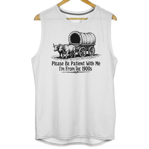 Please Be Patient With Me I'm From The 1900s Oxen And Wagon Premium Unisex Tank Top - Figerry