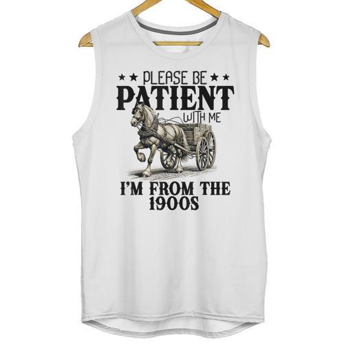 Please Patient I'm From The 1900s Quote Vintage Horse Unisex Tank Top - Figerry