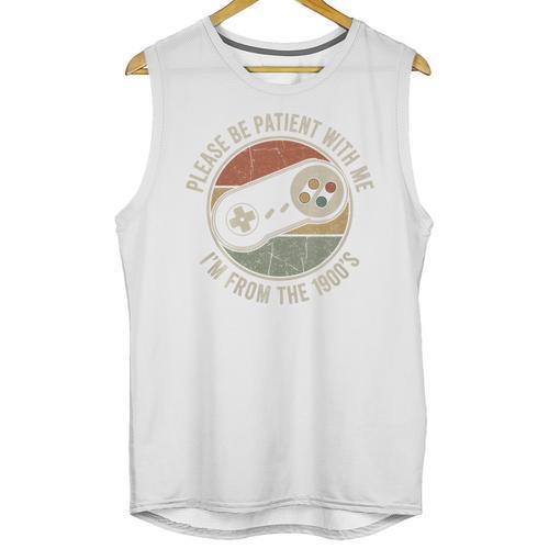 Please Be Patient With Me I'm From The 1900s Retro Gamer Premium Tri-Blend Unisex Tank Top - Figerry