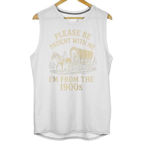 Please Be Patient With Me I'm From The 1900s Retro Raglan Baseball Tee Unisex Tank Top - Figerry