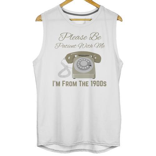 Please Be Patient With Me I'm From The 1900s Telephone Premium Unisex Tank Top - Figerry