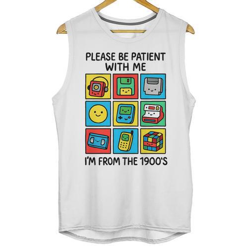 Please Be Patient With Me I'm From The 1900s Vintage 90s Premium Tri-Blend Unisex Tank Top - Figerry
