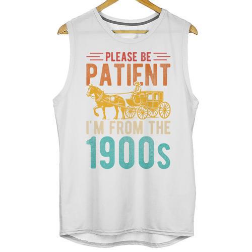 PLEASE BE PATIENT I'M FROM THE 1900s Vintage 1900s 90s Premium Unisex Tank Top - Figerry