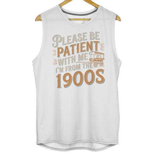 Please Be Patient With Me I'm From The 1900s Vintage Quote Premium Tri-Blend Unisex Tank Top - Figerry