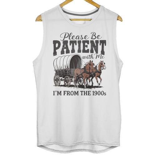 Please Be Patient With Me I'm From The 1900s Vintage Raglan Baseball Tee Unisex Tank Top - Figerry