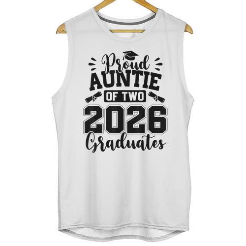 Proud Auntie Of Two 2026 Graduates Graduation Unisex Tank Top - Best Gift Smart