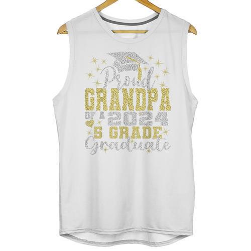 Proud Grandpa Of 5th Grade Graduate 2024 Family Graduation Unisex Tank Top - Best Gift Smart