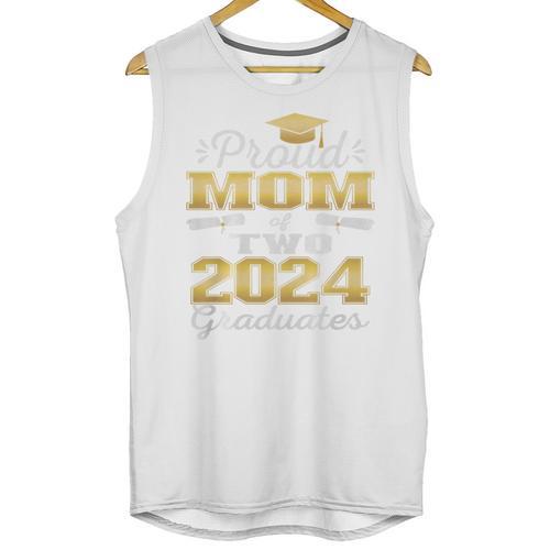 Proud Mom Of Two 2024 Graduate Class 2024 Graduation Family Premium Unisex Tank Top - Best Gift Smart
