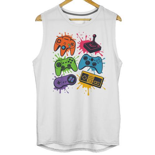 Retro Gamer Controller 80s 90s Video Game Arcade Nostalgia Unisex Tank Top - Figerry