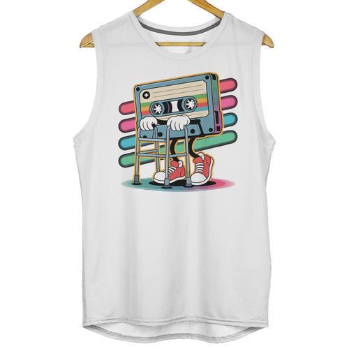 Retro Old Cassette Tape Cartoon With Walker Nostalgia Premium Tri-Blend Unisex Tank Top - Figerry