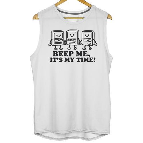 Retro Pager Squad Minimalist Monochrome Cartoon Nostalgia Unisex Tank Top - Figerry
