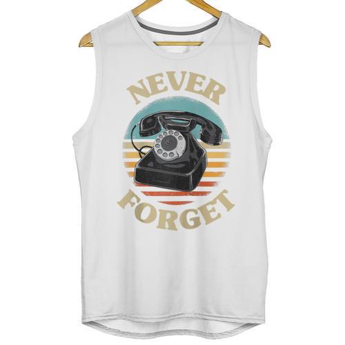 Retro Phone Never Forget Nostalgia Vintage Raglan Baseball Tee Unisex Tank Top - Figerry