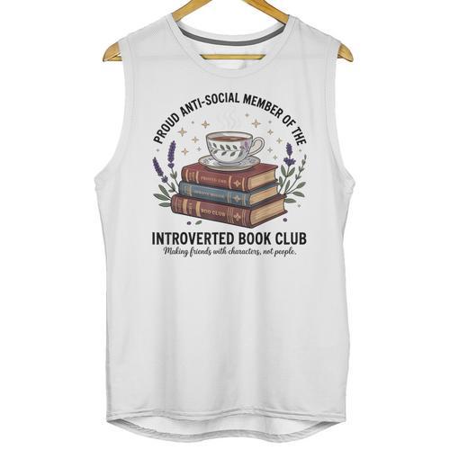Retro Proud Introverted Book Club Anti Social Reader Unisex Tank Top - Raresse