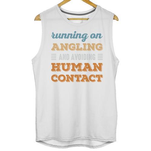 Running On Angling Social Introvert Humor Vintage Unisex Tank Top - Raresse