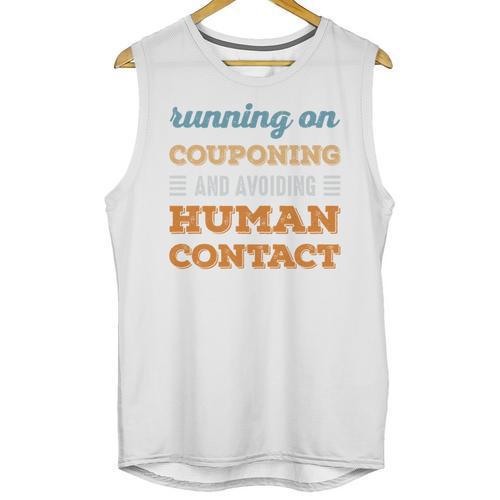 Running On Couponing Social Introvert Humor Vintage Unisex Tank Top - Raresse