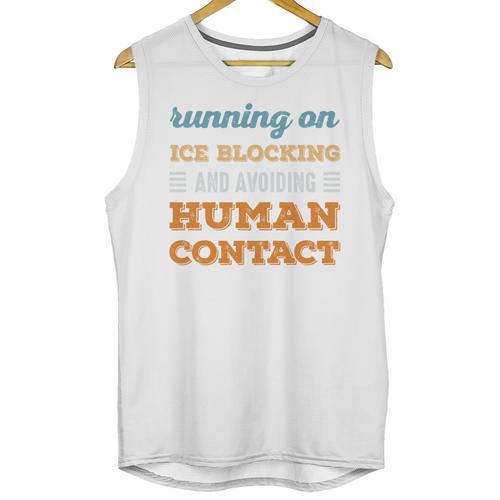 Running On Ice Blocking Social Introvert Humor Vintage Unisex Tank Top - Raresse