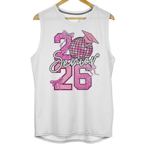 Senior 2026 Graduation Girls Coquette Pink Bow Class Of 2026 Premium Unisex Tank Top - Best Gift Smart