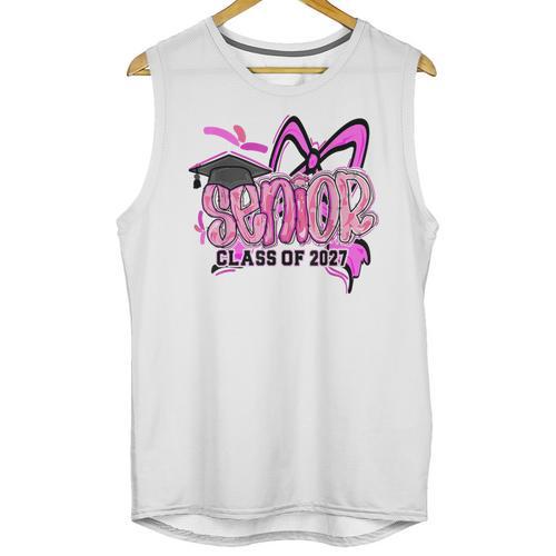 Senior 2027 Class Of 2027 Coquette Girl Pink Graduation 2027 Unisex Tank Top - Best Gift Smart