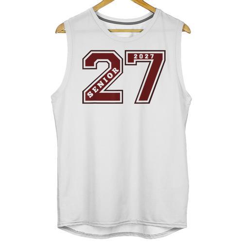 Senior 2027 Maroon Senior Class Of 27 Jersey Graduation Unisex Tank Top - Best Gift Smart
