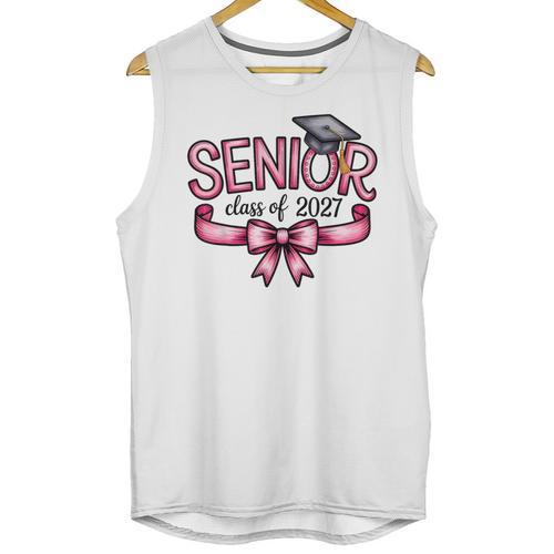 Senior Class Of 2027 Coquette Pink Bow Graduation 2027 Women Unisex Tank Top - Best Gift Smart