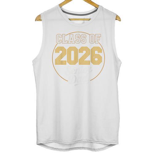 Senior Dad Class Of 2026 Purple Retro Vintage Graduation Unisex Tank Top - Best Gift Smart