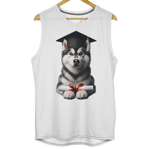 Siberian Husky Dog Graduation Cap Training School Graduate Men Women Kids Unisex Tank Top - Best Gift Smart
