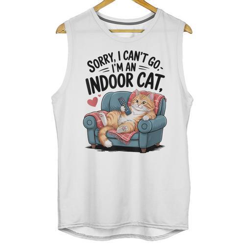 Sorry I Can’t Go I’m An Indoor Cat Couch Introvert Cat Unisex Tank Top - Raresse