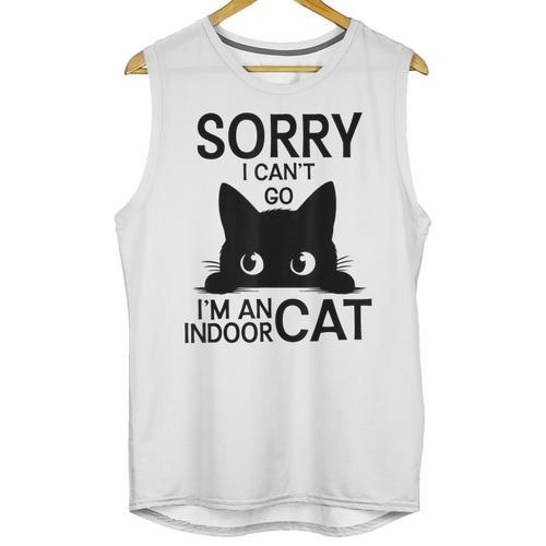 Sorry I Can't Go I'm An Indoor Cat Introvert Cats Unisex Tank Top - Raresse