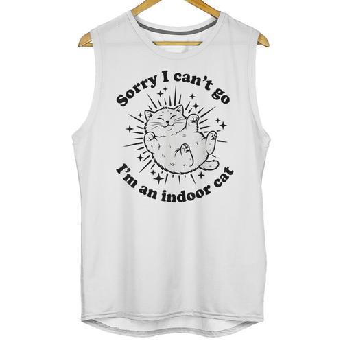 Sorry I Can't Go I'm An Indoor Cat Quote Introvert Unisex Tank Top - Raresse