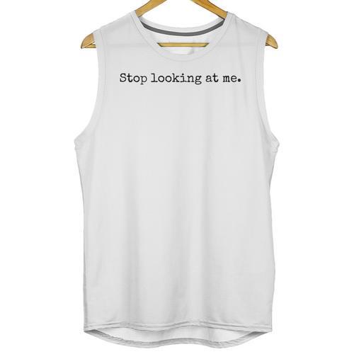 Stop Looking At Me Introvert Humor Vintage Unisex Tank Top - Raresse